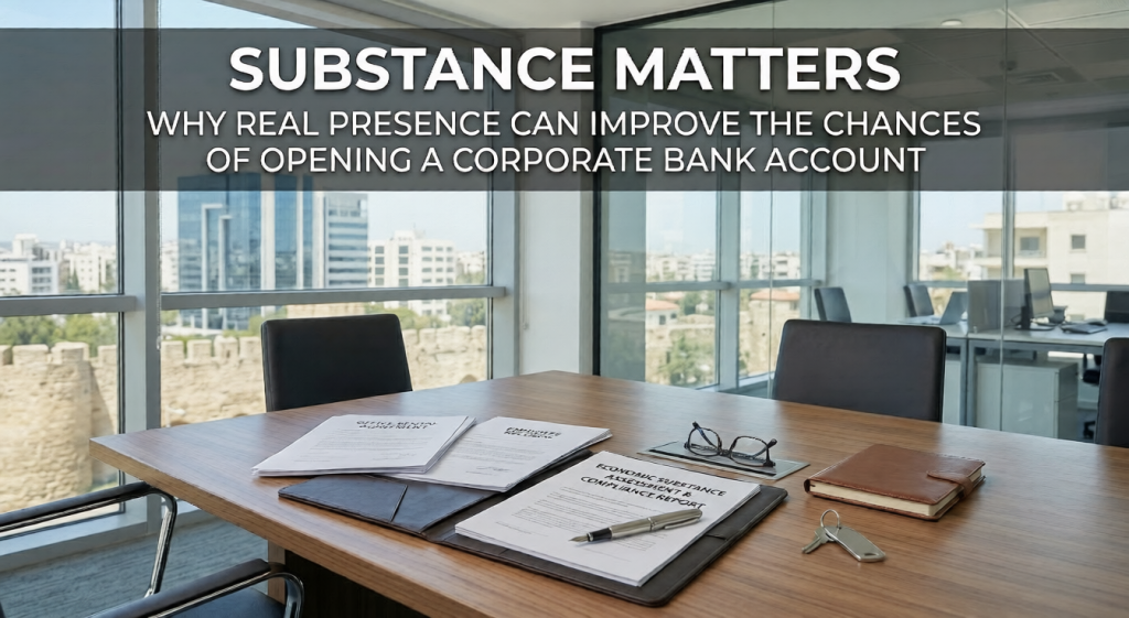 Business substance and corporate bank account readiness